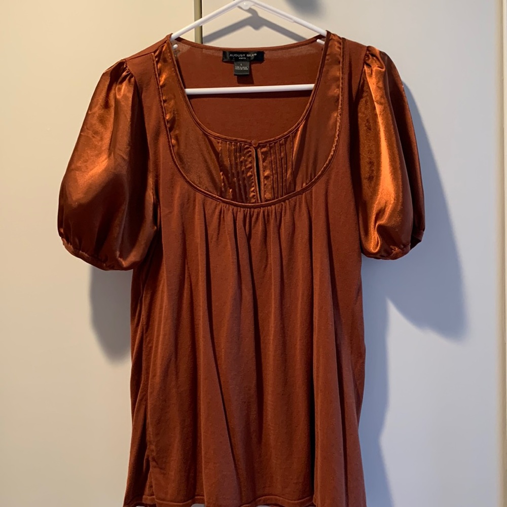 August Silk Rust Blouse